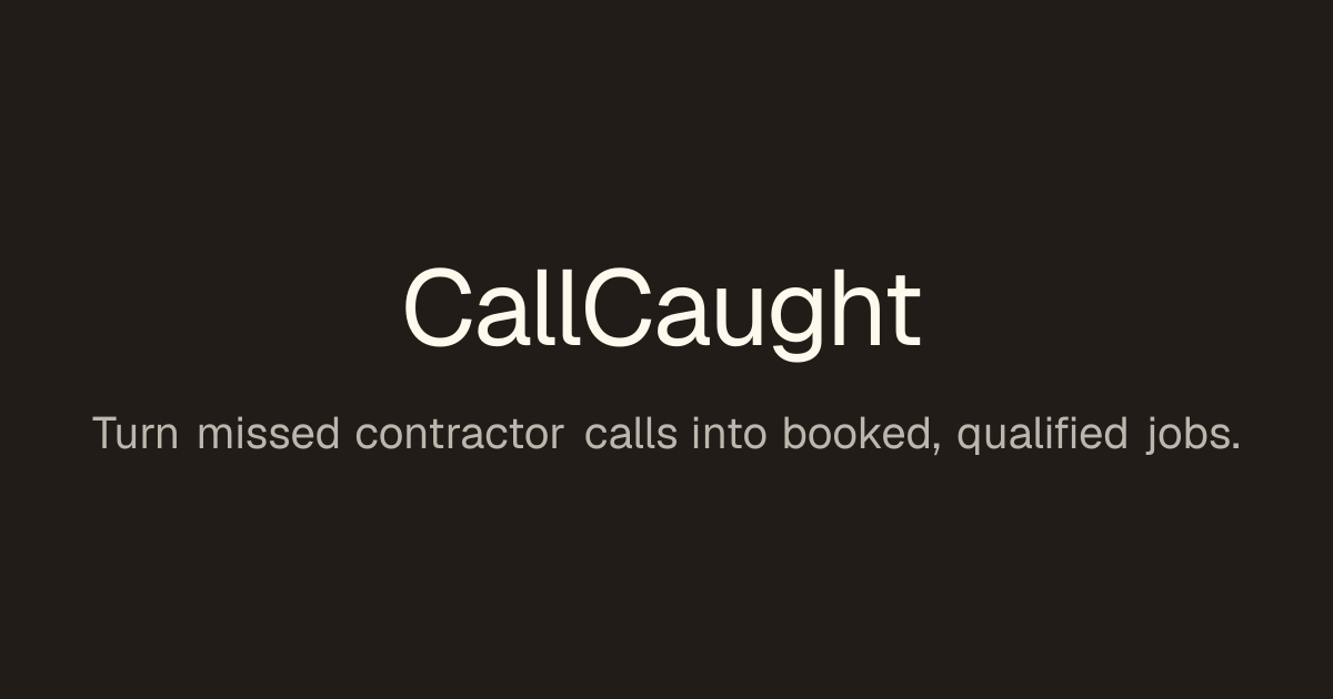 CallCaught — Marketing can fill the funnel. Voicemail can quietly bury it. CallCaught gives inbound…